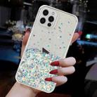 For iPhone 12 Pro Max Transparent Frame Noctilucent Glitter Powder TPU Phone Case(White) - 3