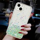 For iPhone 13 Transparent Frame Noctilucent Glitter Powder TPU Phone Case(Green) - 3