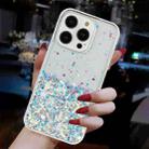For iPhone 13 Pro Transparent Frame Noctilucent Glitter Powder TPU Phone Case(White) - 3