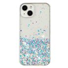 For iPhone 14 Transparent Frame Noctilucent Glitter Powder TPU Phone Case(White) - 2