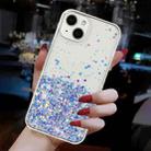 For iPhone 14 Transparent Frame Noctilucent Glitter Powder TPU Phone Case(Purple) - 3
