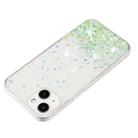 For iPhone 14 Transparent Frame Noctilucent Glitter Powder TPU Phone Case(Green) - 3