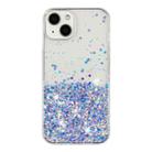 For iPhone 14 Plus Transparent Frame Noctilucent Glitter Powder TPU Phone Case(Purple) - 2