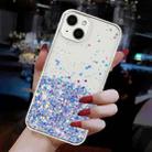 For iPhone 14 Plus Transparent Frame Noctilucent Glitter Powder TPU Phone Case(Purple) - 3