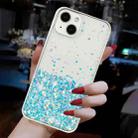 For iPhone 14 Plus Transparent Frame Noctilucent Glitter Powder TPU Phone Case(Blue) - 3