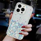 For iPhone 14 Pro Transparent Frame Noctilucent Glitter Powder TPU Phone Case(White) - 3