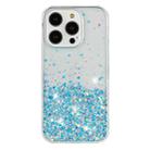 For iPhone 14 Pro Transparent Frame Noctilucent Glitter Powder TPU Phone Case(Blue) - 2