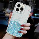 For iPhone 14 Pro Transparent Frame Noctilucent Glitter Powder TPU Phone Case(Blue) - 3