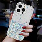 For iPhone 14 Pro Max Transparent Frame Noctilucent Glitter Powder TPU Phone Case(White) - 3