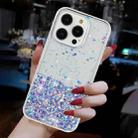 For iPhone 15 Pro Transparent Frame Noctilucent Glitter Powder TPU Phone Case(Purple) - 3