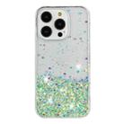 For iPhone 15 Pro Transparent Frame Noctilucent Glitter Powder TPU Phone Case(Green) - 2