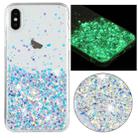 For iPhone X Transparent Frame Noctilucent Glitter Powder TPU Phone Case(White) - 1