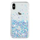 For iPhone X Transparent Frame Noctilucent Glitter Powder TPU Phone Case(White) - 2