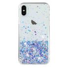 For iPhone X Transparent Frame Noctilucent Glitter Powder TPU Phone Case(Purple) - 2