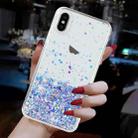 For iPhone X Transparent Frame Noctilucent Glitter Powder TPU Phone Case(Purple) - 3