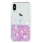 For iPhone XS Max Transparent Frame Noctilucent Glitter Powder TPU Phone Case(Pink) - 2