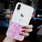 For iPhone XS Max Transparent Frame Noctilucent Glitter Powder TPU Phone Case(Pink) - 3