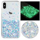 For iPhone XS Max Transparent Frame Noctilucent Glitter Powder TPU Phone Case(White) - 1