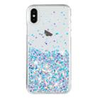 For iPhone XS Max Transparent Frame Noctilucent Glitter Powder TPU Phone Case(White) - 2