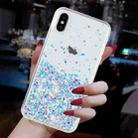 For iPhone XS Max Transparent Frame Noctilucent Glitter Powder TPU Phone Case(White) - 3