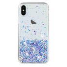 For iPhone XS Max Transparent Frame Noctilucent Glitter Powder TPU Phone Case(Purple) - 2