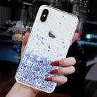 For iPhone XS Max Transparent Frame Noctilucent Glitter Powder TPU Phone Case(Purple) - 3