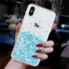 For iPhone XS Max Transparent Frame Noctilucent Glitter Powder TPU Phone Case(Blue) - 3