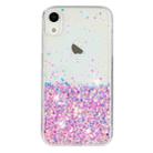 For iPhone XR Transparent Frame Noctilucent Glitter Powder TPU Phone Case(Pink) - 2