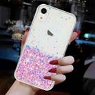 For iPhone XR Transparent Frame Noctilucent Glitter Powder TPU Phone Case(Pink) - 3