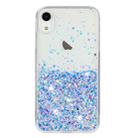 For iPhone XR Transparent Frame Noctilucent Glitter Powder TPU Phone Case(Purple) - 2