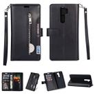 For Xiaomi Redmi Note 8 Pro Multifunctional Zipper Horizontal Flip Leather Case with Holder & Wallet & 9 Card Slots & Lanyard(Black) - 1