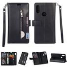 For Xiaomi Redmi 7 / Redmi Go Multifunctional Zipper Horizontal Flip Leather Case with Holder & Wallet & 9 Card Slots & Lanyard(Black) - 1