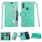 For Xiaomi Redmi 7 / Redmi Go Multifunctional Zipper Horizontal Flip Leather Case with Holder & Wallet & 9 Card Slots & Lanyard(Mint Green) - 1