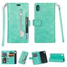 For Xiaomi Redmi 7A Multifunctional Zipper Horizontal Flip Leather Case with Holder & Wallet & 9 Card Slots & Lanyard(Mint Green) - 1