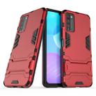 For Huawei Honor 30 Lite PC + TPU Shockproof Protective Case with Invisible Holder(Red) - 1