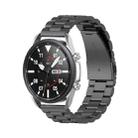 For Galaxy Watch 3 45mm 3-Beads Stainless Steel  Watch Band with Screwdriver & Ears, Size: 22mm(Black) - 1