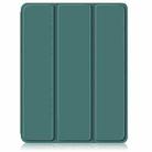 For iPad Pro 11 2024 Acrylic 3-Fold Smart Leather Tablet Case(Deep Green) - 2