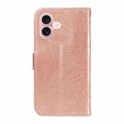 For iPhone 16 Swallowtail Butterfly Embossed Leather Phone Case(Rose Gold) - 3