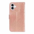 For iPhone 16 Plus Swallowtail Butterfly Embossed Leather Phone Case(Rose Gold) - 3