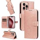 For iPhone 16 Pro Swallowtail Butterfly Embossed Leather Phone Case(Rose Gold) - 1