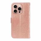 For iPhone 16 Pro Swallowtail Butterfly Embossed Leather Phone Case(Rose Gold) - 3