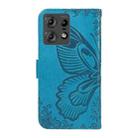 For Motorola Edge 50 Pro 5G Swallowtail Butterfly Embossed Leather Phone Case(Blue) - 3
