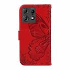 For Motorola Edge 50 Pro 5G Swallowtail Butterfly Embossed Leather Phone Case(Red) - 3