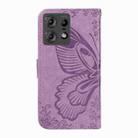 For Motorola Edge 50 Pro 5G Swallowtail Butterfly Embossed Leather Phone Case(Purple) - 3