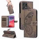 For Motorola Edge 50 Pro 5G Swallowtail Butterfly Embossed Leather Phone Case(Grey) - 1