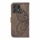 For Motorola Edge 50 Pro 5G Swallowtail Butterfly Embossed Leather Phone Case(Grey) - 3