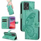 For Motorola Edge 50 Pro 5G Swallowtail Butterfly Embossed Leather Phone Case(Green) - 1