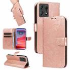 For Motorola Edge 50 Pro 5G Swallowtail Butterfly Embossed Leather Phone Case(Rose Gold) - 1