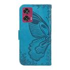 For Motorola Edge 50 Fusion Swallowtail Butterfly Embossed Leather Phone Case(Blue) - 3