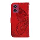 For Motorola Edge 50 Fusion Swallowtail Butterfly Embossed Leather Phone Case(Red) - 3